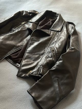 Chaqueta cuero Zara negra