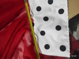 Traje de Flamenca Lunares Rojo y Blanco