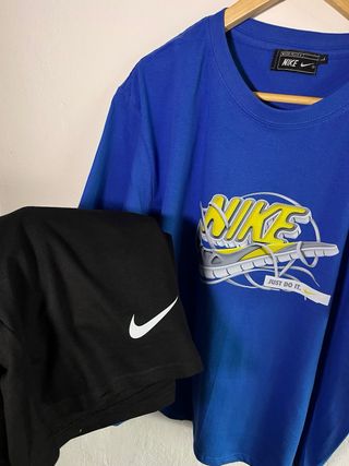Conjunto Nike Camiseta Azul y Pantalón Corto