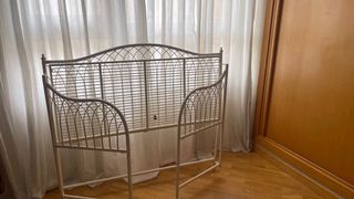 Banco Forja Blanco Plegable con Cojines