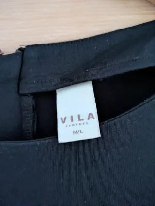 Vestido negro ancho con cremallera