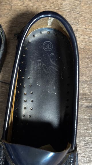 Mocasines de cuero azul niño hechos en España