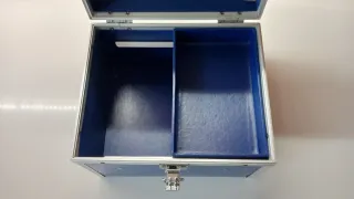 Joyero azul y plateado