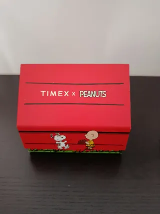 Orologio Timex x Peanuts Pelle Nero Argento