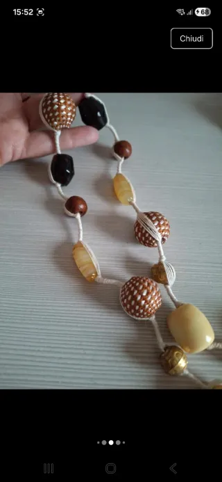 Collana/cintura marrone e oro