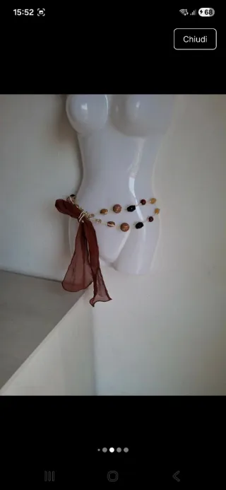 Collana/cintura marrone e oro