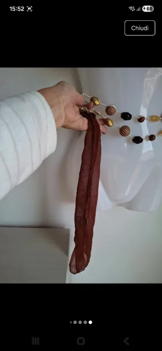 Collana/cintura marrone e oro