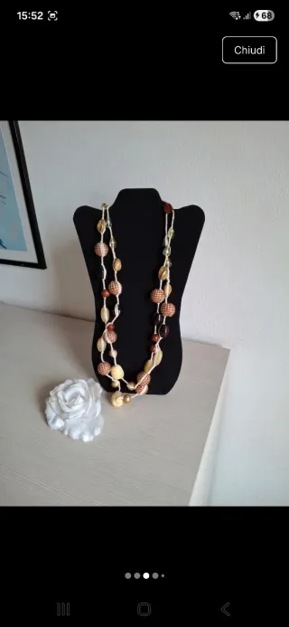 Collana/cintura marrone e oro