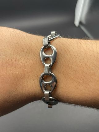 Bracciale a maglie ovali chunky in acciaio inox