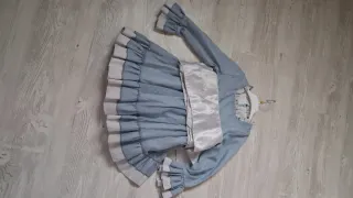 Vestito bambina azzurro pois