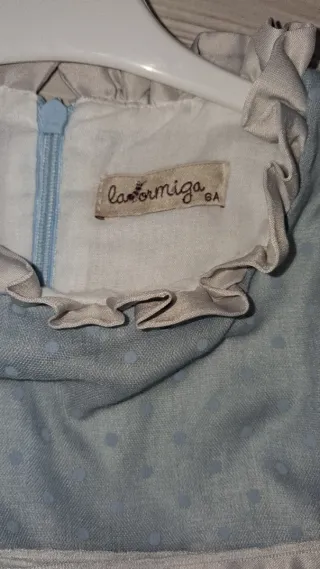 Vestito bambina azzurro pois