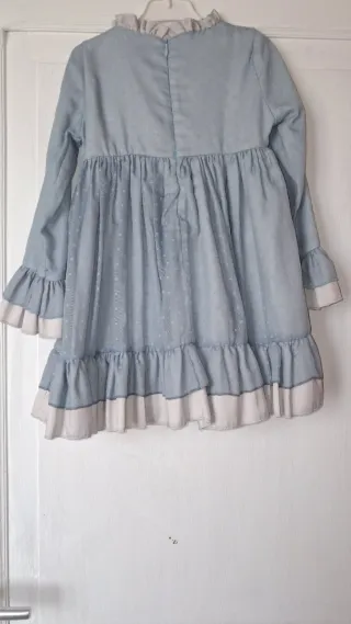 Vestito bambina azzurro pois