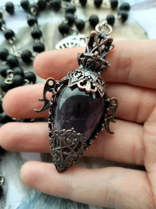 Rosario Witch con pietra ametista e luna di vegvis