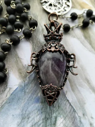 Rosario Witch con pietra ametista e luna di vegvis
