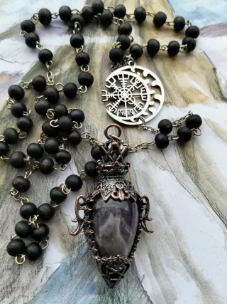Rosario Witch con pietra ametista e luna di vegvis