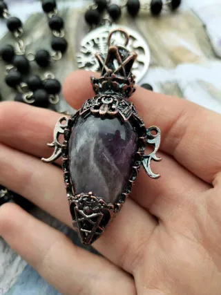 Rosario Witch con pietra ametista e luna di vegvis