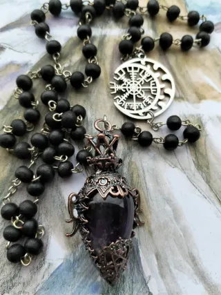 Rosario Witch con pietra ametista e luna di vegvis