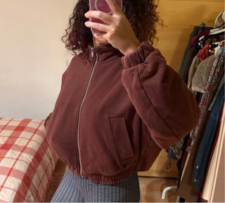 Chaqueta Zara Felpa Marrón