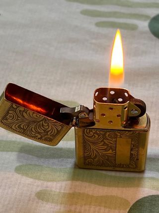 Accendino Zippo Originale Dorato con Incisione