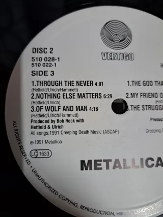 Vinilo Metallica The Black Album