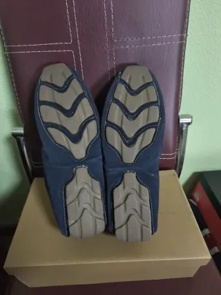 Mocasines de piel hombre azul