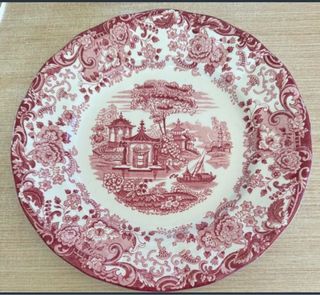 2 Platos Llanos Cartuja Sevilla 28cm Mod. 202 Rosa