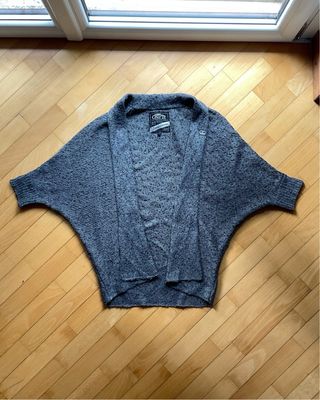 Cardigan vintage grigio lurex maniche pipistrello