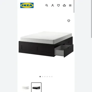 Cama Matrimonio 1,40 x 200 Ikea Brimnes Negra