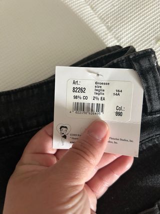 Pantalón negro Betty Boop (Talla 14)