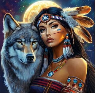 Kit de pintura de diamantes nativo americano