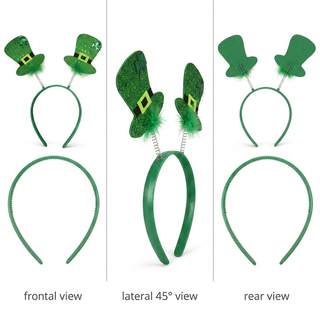 12 Diademas San Patricio - Disfraz Irlandés Verde
