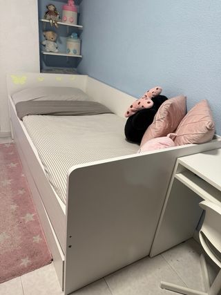 Cama nido blanca madera