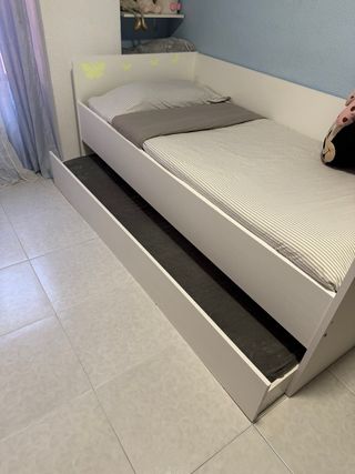 Cama nido blanca madera