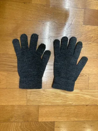 Guanti in lana grigi