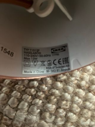 Lámpara colgante HASSLARÖD Ikea cobre