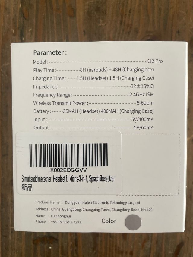 Dbasne X12 Pro Auriculares Inalámbricos Traductor