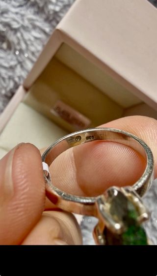 Anillo Plata 925 Uvarovita (Granate Verde Raro)