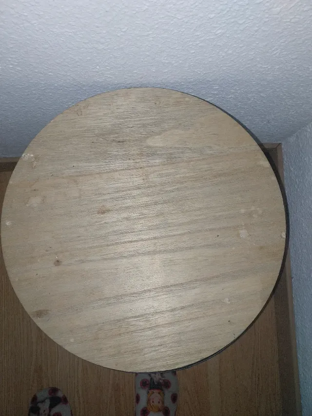 Mesa auxiliar redonda metal y madera