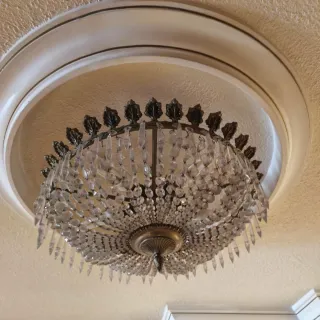 Lámpara de araña cristal metal completa y perfecta