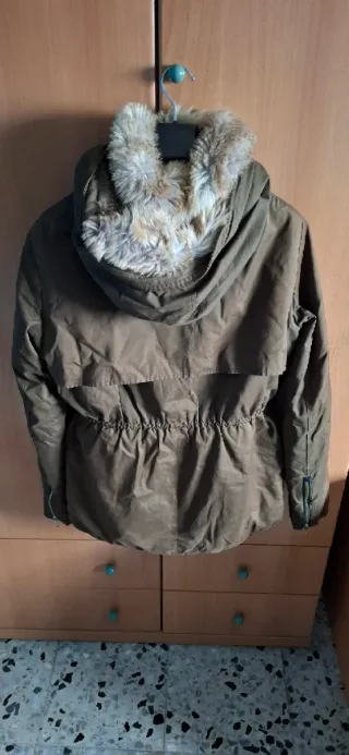 Chaqueta Zara Mujer Marrón con Capucha