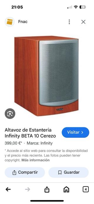 Altavoz Infinity BETA 10 Cerezo
