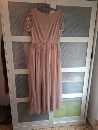 Elegante vestido largo lentejuelas