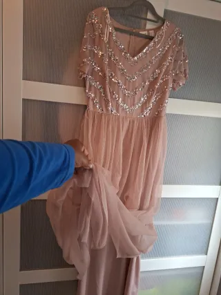 Elegante vestido largo lentejuelas