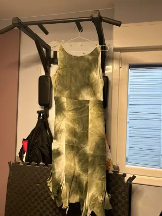 Vestido verde y blanco