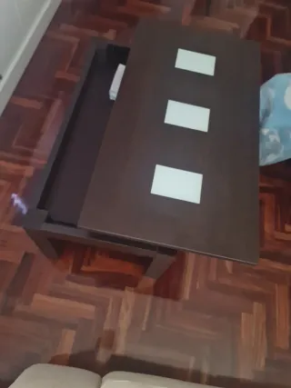 Mesa de centro madera y cristal