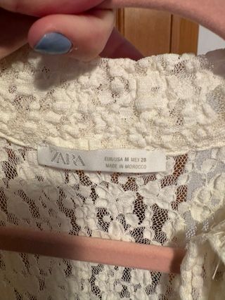 Mono corto Zara blanco y marrón