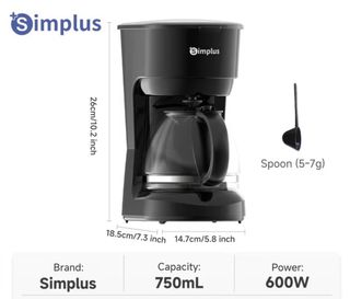 Cafetera Goteo Simplus Auto Drip Stop