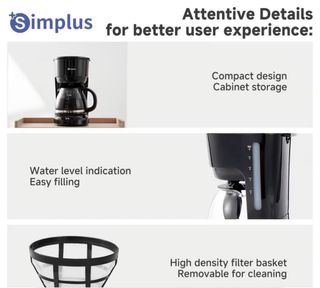 Cafetera Goteo Simplus Auto Drip Stop