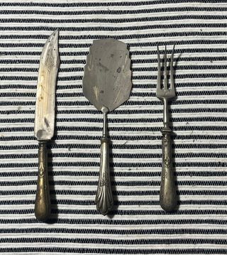 Conjunto Cubiertos Servicio Antiguos Metal