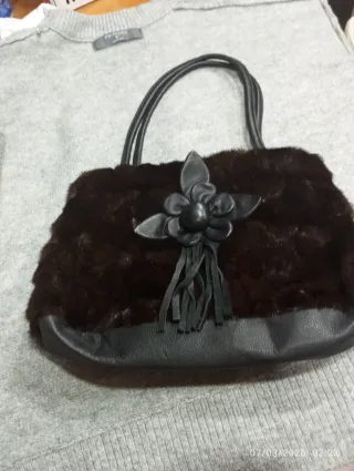 Bolso vintage mujer. .de pieles y  piel y pelo .au